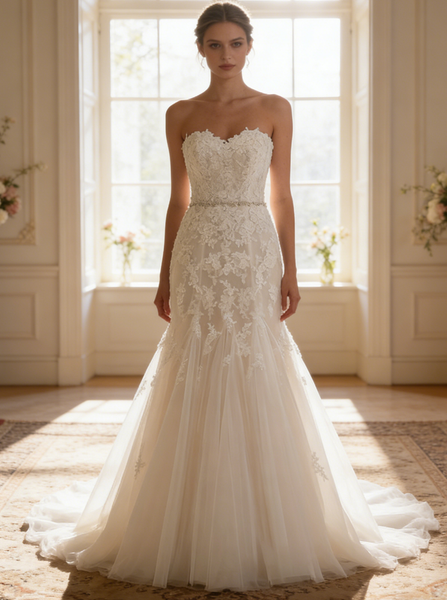 Mermaid Wedding Dresses,Formal Wedding Dress,Strapless Wedding Dress,WD00266