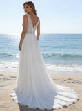Chiffon Destination Wedding Dress,Beach Wedding Dress,WD00999