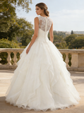 Princess Wedding Dress,Organza Ruffled Wedding Gown,WD00600