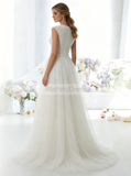 Aline Wedding Dress,Simple Wedding Dress,Tulle Bridal Dress,Ivory Wedding Dress,WD00025