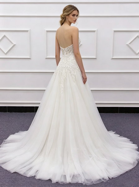 Sweetheart Neckline Wedding Dress,Fairytales Bridal Gown,WD01075