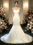 Gorgeous Mermaid Wedding Dress,Crystal Lace Bridal Dress,WD00374