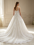 White Princess Wedding Dresses,Corset Bridal Gown,WD00394