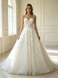 Classic Wedding Gown,A-line Sweetheart Bridal Gown,WD00389