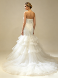 Mermaid Wedding Dresses,Strapless Ruffles Bridal Dress,WD00381