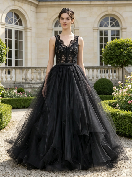 Black Wedding Dresses,Rustic Wedding Dress,WD00511
