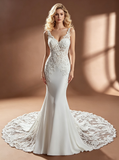 Sexy Mermaid Wedding Dresses,Open Back Fitted Wedding Dress,WD00517