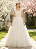 Floor Length Princess Wedding Dress,Outdoor Tulle Wedding Gown,WD00534