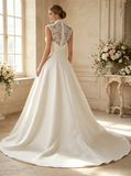 Classic Wedding Dresses,A-line Satin Bridal Dress,WD00564