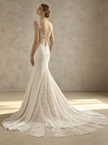 Chiffon Wedding Dresses Open Back,Ivory Beach Wedding Dress,WD00575