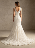 Lace Mermaid Wedding Dress,Modest Wedding Gown,WD00577