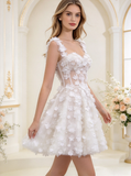 Sweetheart Neck Floral Applique Dress,A-line Sweet 16 Dress,Princess Reception Dress,WS25117139