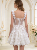 Sweetheart Neck Floral Applique Dress,A-line Sweet 16 Dress,Princess Reception Dress,WS25117139