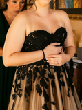 Black Sweetheart Neckline Wedding Dress,Plus Size Bridal Gown,WD012500