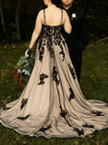 Black Sweetheart Neckline Wedding Dress,Plus Size Bridal Gown,WD012500
