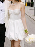 Lovely Short Wedding Dress,Short Wedding Dress With Bow,WS25103116