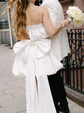 Lovely Short Wedding Dress,Short Wedding Dress With Bow,WS25103116