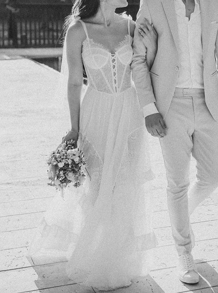 Boho Destination Bridal Dress,See Through Lace Wedding Dress,WS25103113