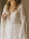Lace Plus Size Wedding Gown,Long Sleeve Bridal Dress,WS25103112