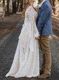 Lace Plus Size Wedding Gown,Long Sleeve Bridal Dress,WS25103112
