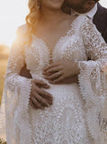 Lace Plus Size Wedding Gown,Long Sleeve Bridal Dress,WS25103112