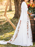 Embroidered Chiffon Wedding Dress,Destination Wedding Dress,WD2563030