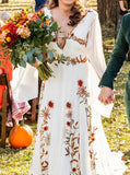 Embroidered Chiffon Wedding Dress,Destination Wedding Dress,WD2563030