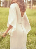 Stretch Crepe Plus Size Wedding Dress,Plunging Neckline Wedding Dress,WD2553030