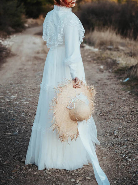 Flounce Top Wedding Dress,Vintage Destination Wedding Dress,WD2543030