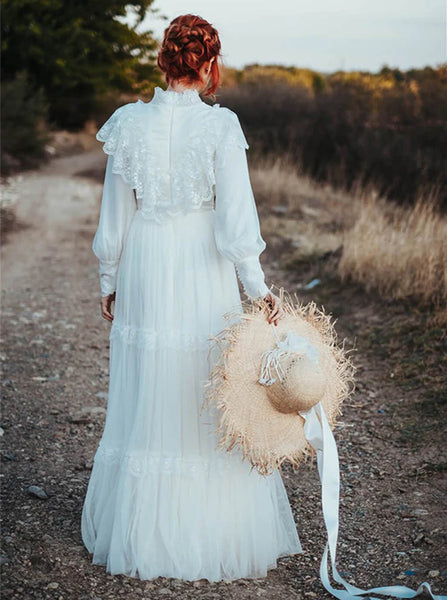 Flounce Top Wedding Dress,Vintage Destination Wedding Dress,WD2543030