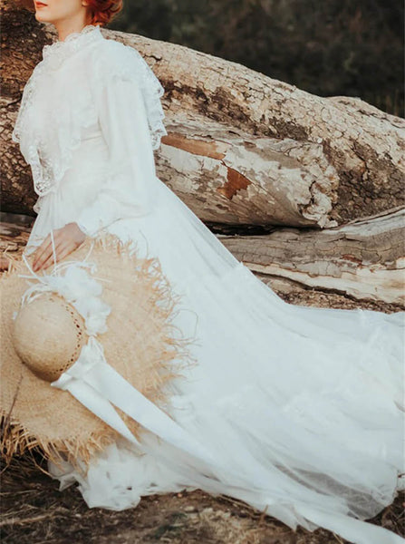 Flounce Top Wedding Dress,Vintage Destination Wedding Dress,WD2543030
