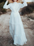 Flounce Top Wedding Dress,Vintage Destination Wedding Dress,WD2543030