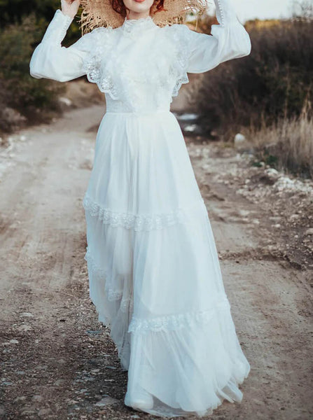 Flounce Top Wedding Dress,Vintage Destination Wedding Dress,WD2543030