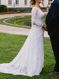 Boho Lace Wedding Dress,Bell Sleeve Wedding Gown,WD2510331628