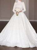 A-line Wedding Dress With Long Sleeves,Modest Bridal Gown,WD2510131455