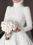 A-line Wedding Dress With Long Sleeves,Modest Bridal Gown,WD2510131455