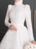 A-line Wedding Dress With Long Sleeves,Modest Bridal Gown,WD2510131455
