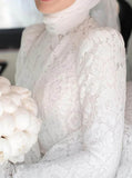 A-line Wedding Dress With Long Sleeves,Modest Bridal Gown,WD2510131455