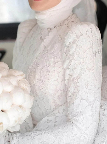 A-line Wedding Dress With Long Sleeves,Modest Bridal Gown,WD2510131455