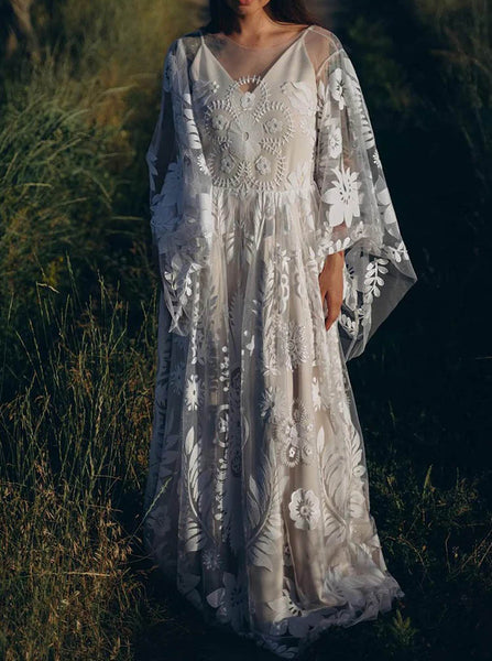 Lace Destination Wedding Dress,Boho Bridal Dress,WD2510031401