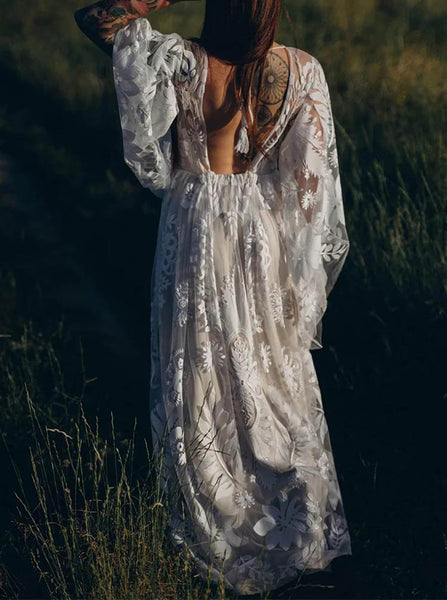 Lace Destination Wedding Dress,Boho Bridal Dress,WD2510031401