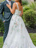 Embroidered Wedding Dress,A-line Destination Wedding Dress,WS2510021507