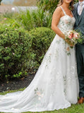 Embroidered Wedding Dress,A-line Destination Wedding Dress,WS2510021507