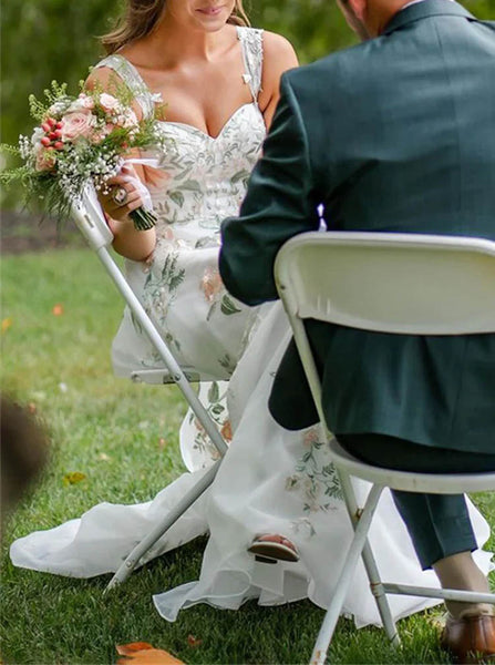 Embroidered Wedding Dress,A-line Destination Wedding Dress,WS2510021507