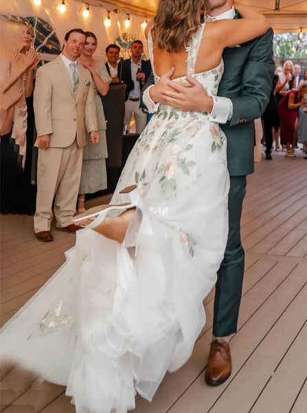 Embroidered Wedding Dress,A-line Destination Wedding Dress,WS2510021507