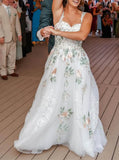 Embroidered Wedding Dress,A-line Destination Wedding Dress,WS2510021507