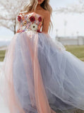 Sweetheart Neck Sheer Wedding Dress,Two Tone Wedding Gown,WD09291456