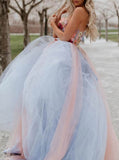 Sweetheart Neck Sheer Wedding Dress,Two Tone Wedding Gown,WD09291456