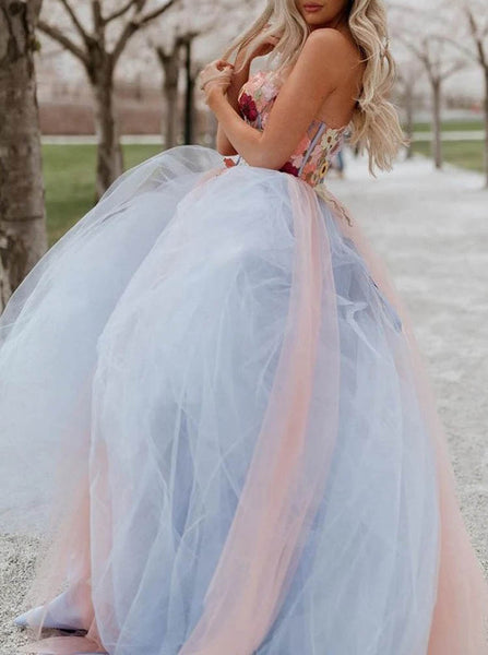 Sweetheart Neck Sheer Wedding Dress,Two Tone Wedding Gown,WD09291456
