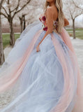 Sweetheart Neck Sheer Wedding Dress,Two Tone Wedding Gown,WD09291456